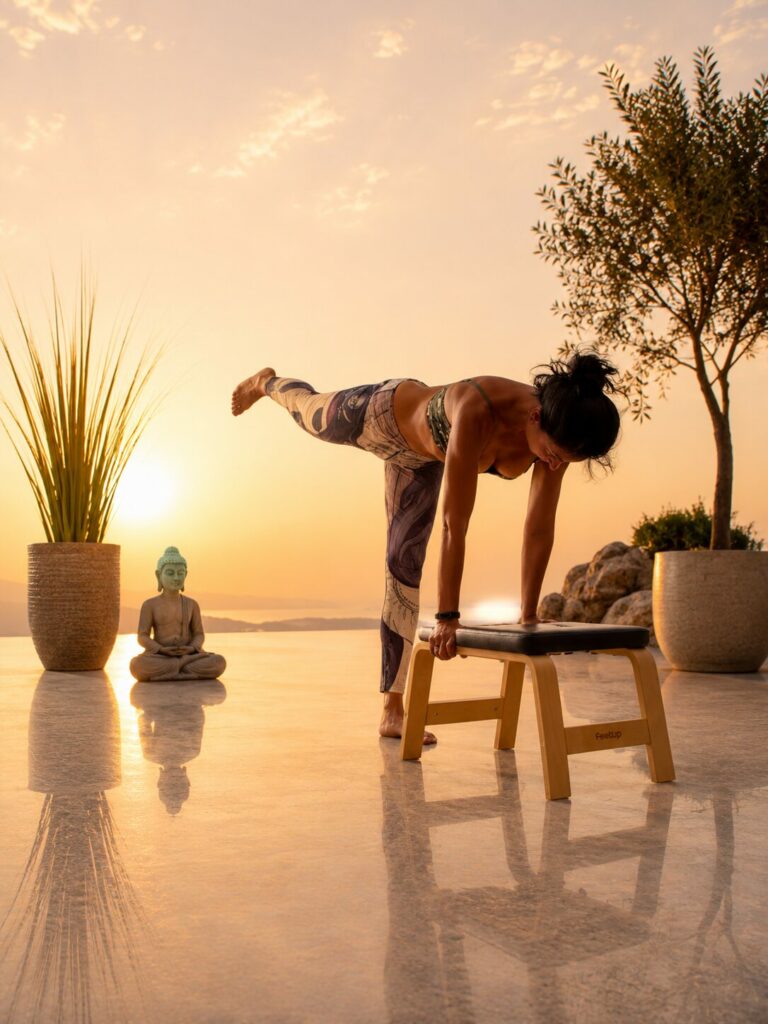 Feet-up omniyama yoga Natacha Virabhadrasana